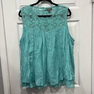 NWOT Women’s Style & Co teal tank shirt 2X